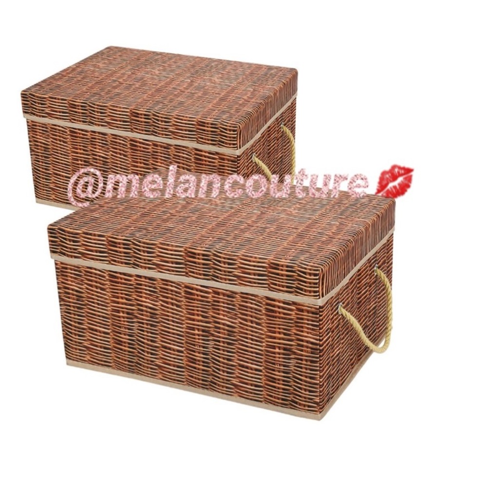 Storage Bins Fabric Printed Boxes Bamboo Style - Picture 1 of 6